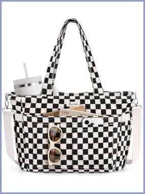 Corduroy Tote Bag 17 Pockets Laptop Work Crossbody Purse
